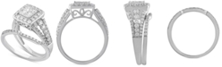 Macy's Diamond Princess Halo Bridal Set (1-1/2 ct. t.w.) in 14k White Gold